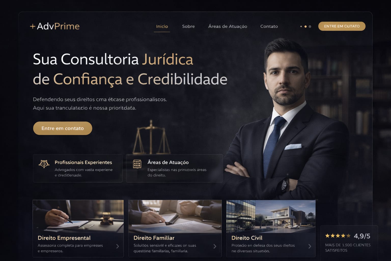 Modelo de site para advocacia