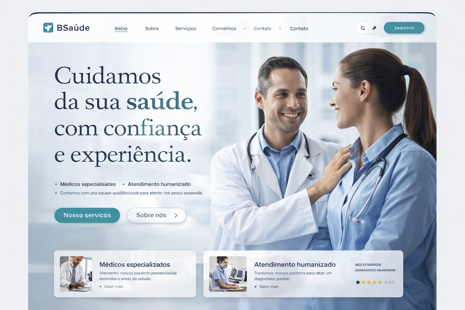 Modelo de site para clínica médica