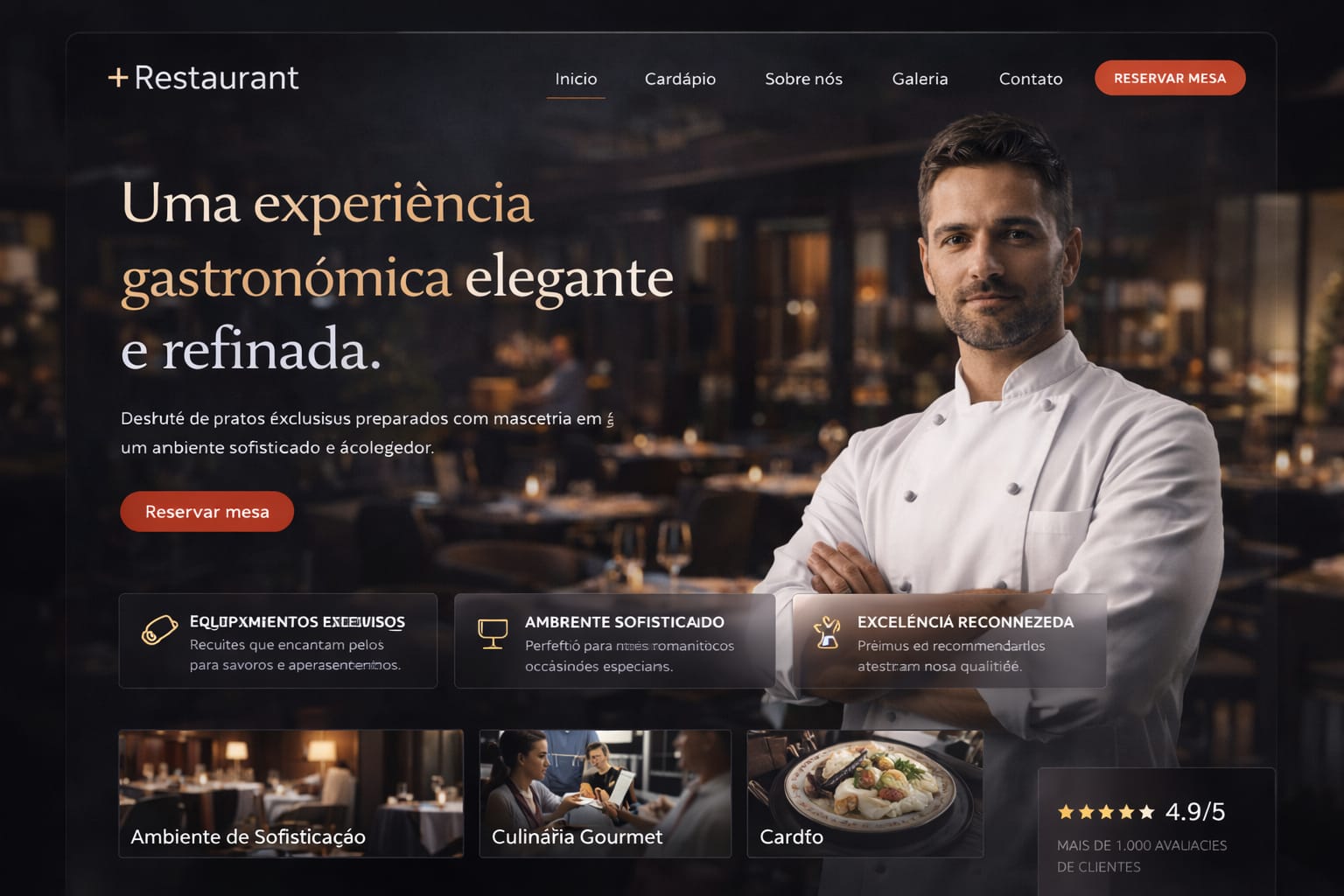 Modelo de site para restaurante